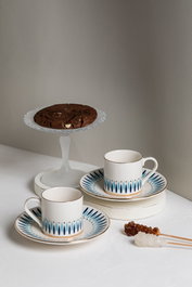 Hermia Juego de tazas de café Palm - Blue (4 piezas)